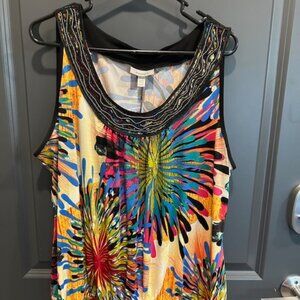 Dressbarn Women's 18/20 Sleeveless Multi Colored Blouse